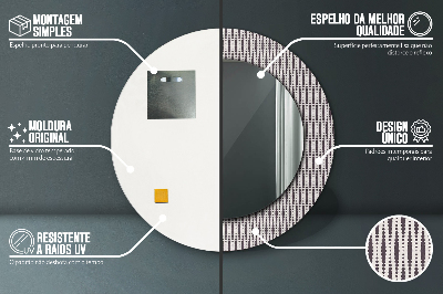 Specchio rotondo stampato Pattern di punti geometrici