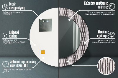 Specchio rotondo stampato Pattern di punti geometrici