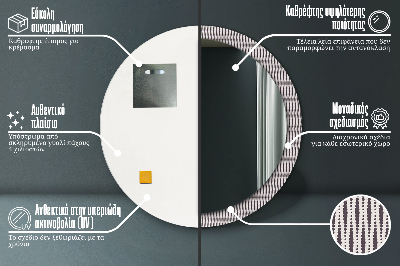 Specchio rotondo stampato Pattern di punti geometrici