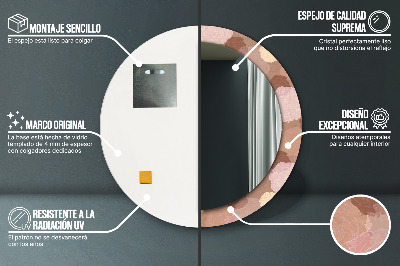 Specchio rotondo stampato Composizione delle rose