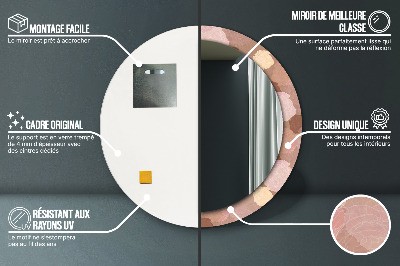 Specchio rotondo stampato Composizione delle rose