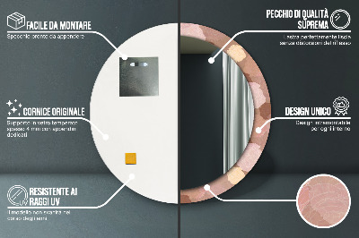 Specchio rotondo stampato Composizione delle rose