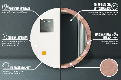 Specchio rotondo stampato Composizione delle rose