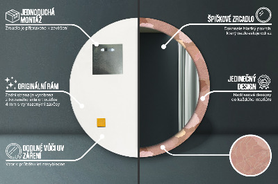 Specchio rotondo stampato Composizione delle rose