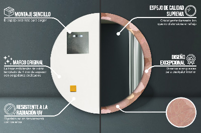 Specchio rotondo stampato Composizione delle rose