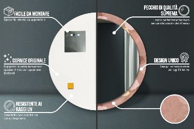 Specchio rotondo stampato Composizione delle rose