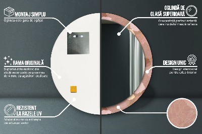 Specchio rotondo stampato Composizione delle rose