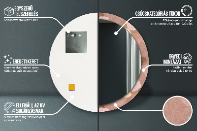 Specchio rotondo stampato Composizione delle rose