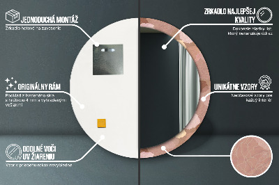 Specchio rotondo stampato Composizione delle rose