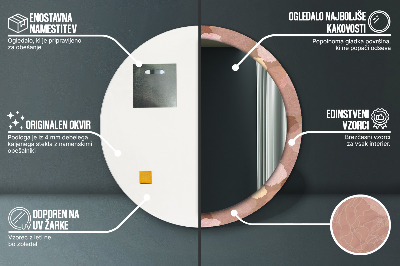 Specchio rotondo stampato Composizione delle rose