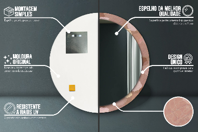 Specchio rotondo stampato Composizione delle rose