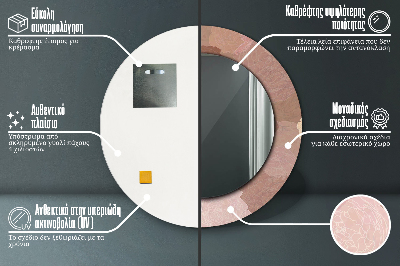 Specchio rotondo stampato Composizione delle rose