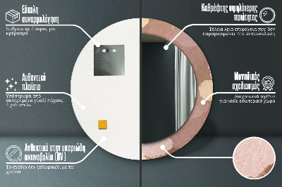 Specchio rotondo stampato Composizione delle rose