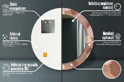 Specchio rotondo stampato Composizione delle rose