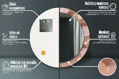 Specchio rotondo stampato Composizione delle rose