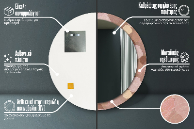 Specchio rotondo stampato Composizione delle rose