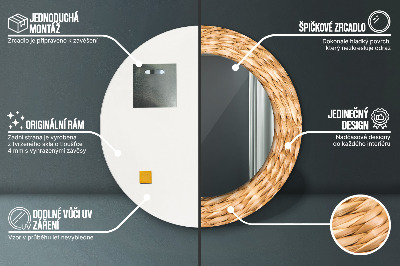 Specchio rotondo stampato Texture reed