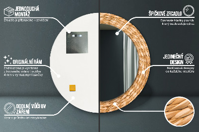 Specchio rotondo stampato Texture reed