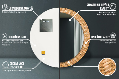 Specchio rotondo stampato Texture reed