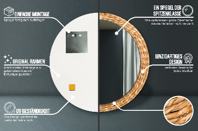 Specchio rotondo stampato Texture reed