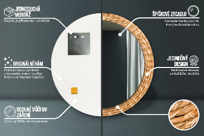 Specchio rotondo stampato Texture reed