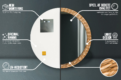 Specchio rotondo stampato Texture reed