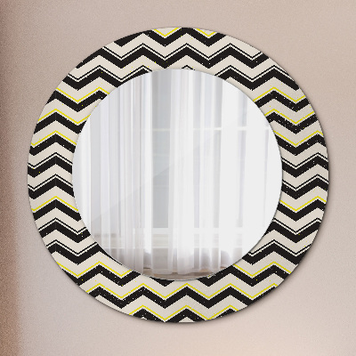 Specchio tondo con decoro Pattern a zigzag