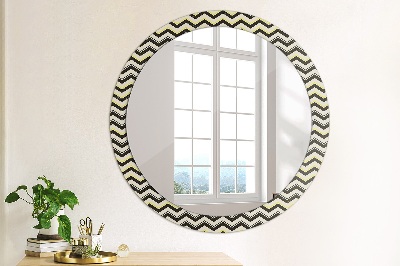 Specchio tondo con decoro Pattern a zigzag