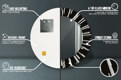 Specchio rotondo cornice con stampa Composizione radiale