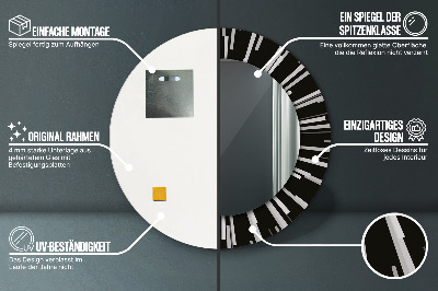 Specchio rotondo cornice con stampa Composizione radiale