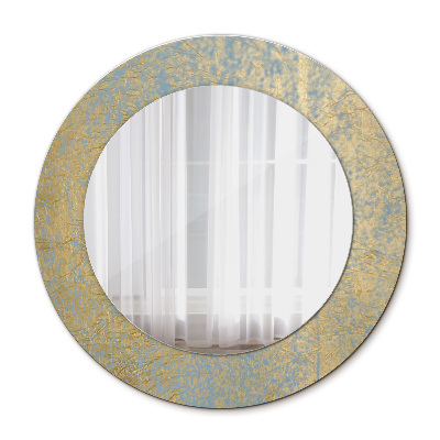 Specchio rotondo cornice con stampa Texture di film d'oro