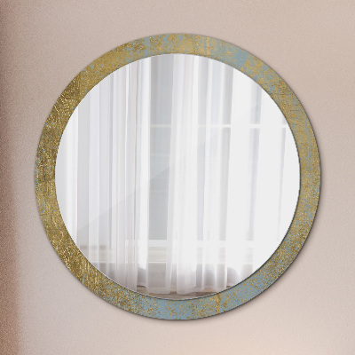 Specchio rotondo cornice con stampa Texture di film d'oro