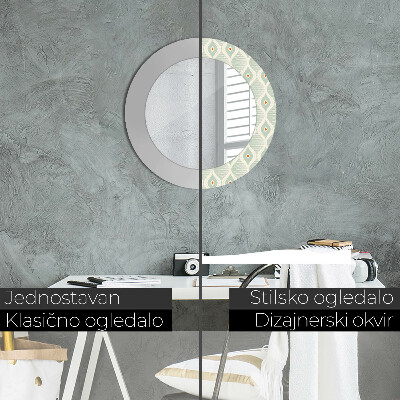 Specchio tondo con decoro Modello vintage leggero