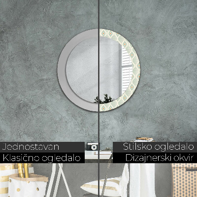 Specchio tondo con decoro Modello vintage leggero