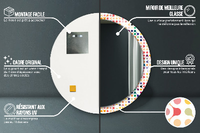 Specchio rotondo stampato Multi -colorato senza saluti