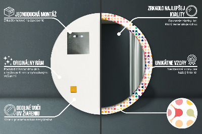 Specchio rotondo stampato Multi -colorato senza saluti