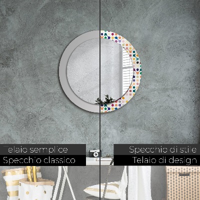 Specchio rotondo stampato Multi -colorato senza saluti