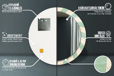 Specchio rotondo stampato Pattern pastello retrò