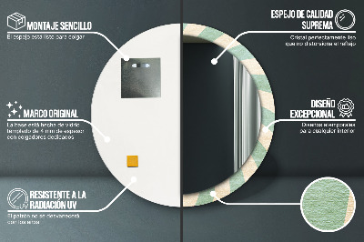 Specchio rotondo stampato Pattern pastello retrò