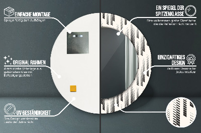 Specchio rotondo stampato Pattern a strisce