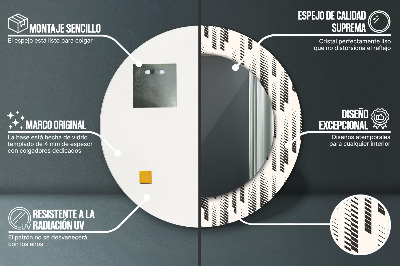 Specchio rotondo stampato Pattern a strisce