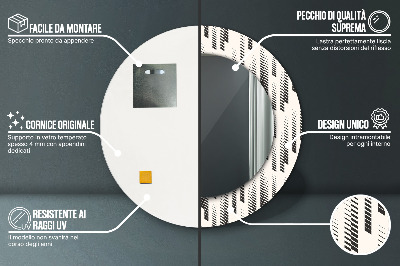 Specchio rotondo stampato Pattern a strisce