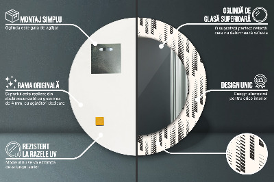 Specchio rotondo stampato Pattern a strisce