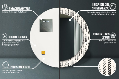 Specchio rotondo stampato Pattern a strisce