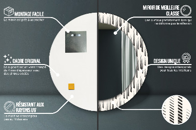 Specchio rotondo stampato Pattern a strisce