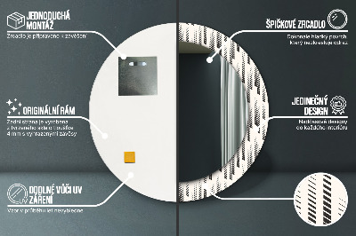 Specchio rotondo stampato Pattern a strisce