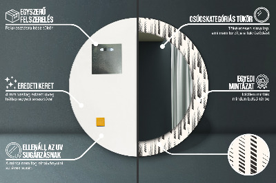 Specchio rotondo stampato Pattern a strisce