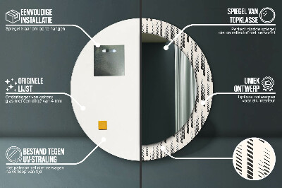 Specchio rotondo stampato Pattern a strisce