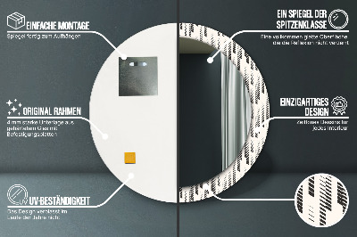 Specchio rotondo stampato Pattern a strisce