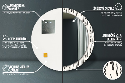 Specchio rotondo stampato Pattern a strisce